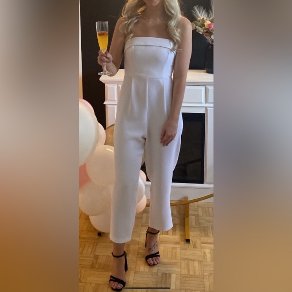 Park & Fifth white jumpsuit